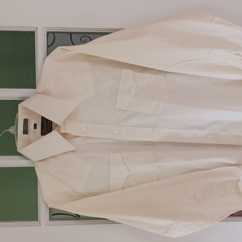Western shirt by Wrangler Gold size 16x34 color light yellow